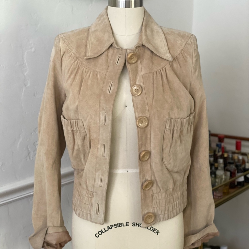Tan suede jacket, 8